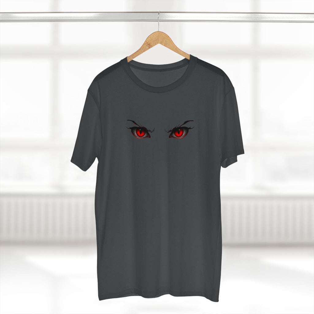 Anime Demon Eyes Tee — Red Back Graphic Naruto-Style Jutsu Shirt