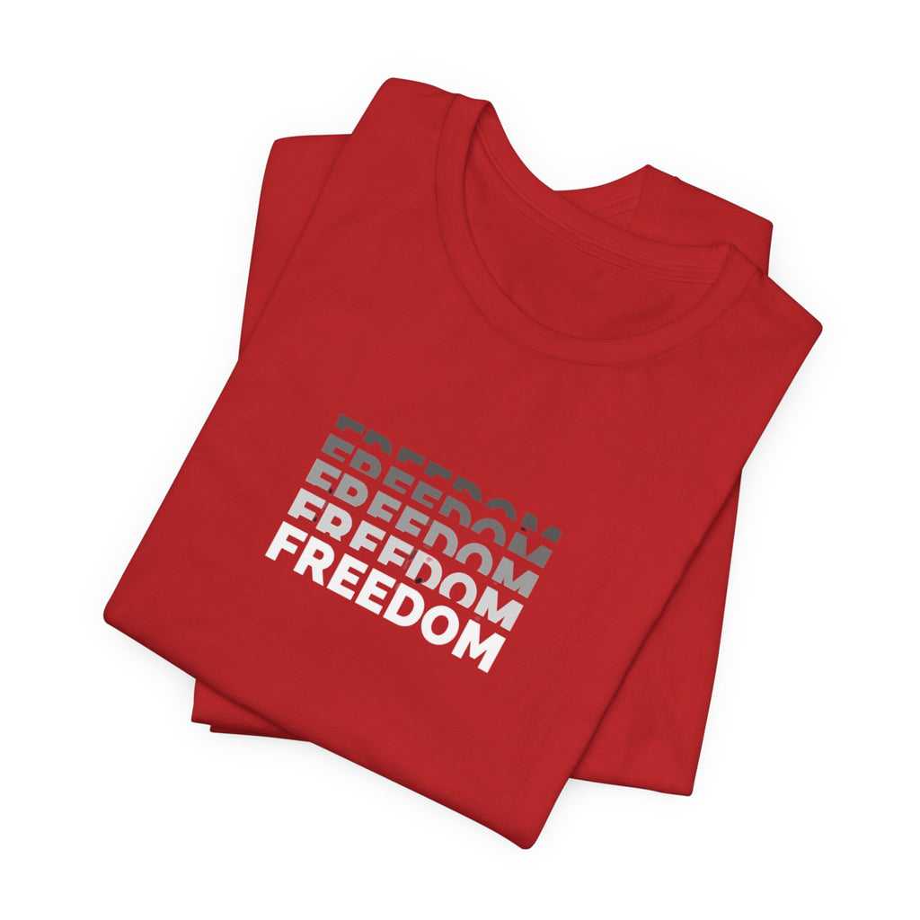 Freedom Repeat Graphic Tee - Minimalist Freedom Text Shirt