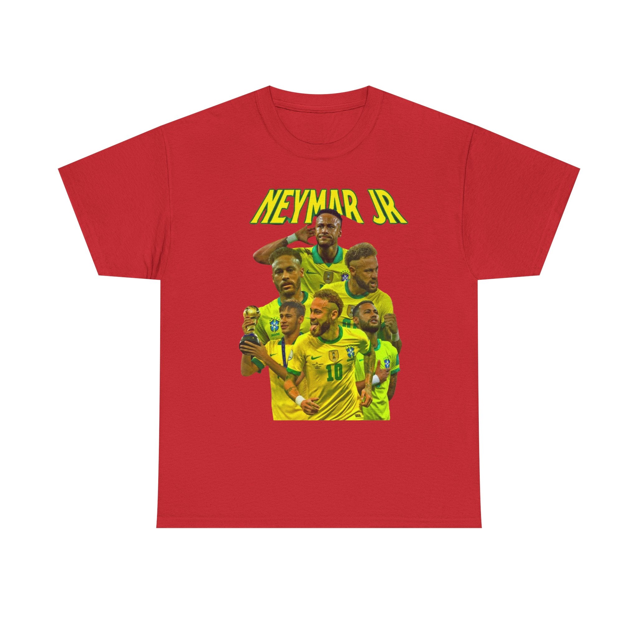 Neymar Jr. Brazil Soccer T‑Shirt – Neon Collage Fan Tee