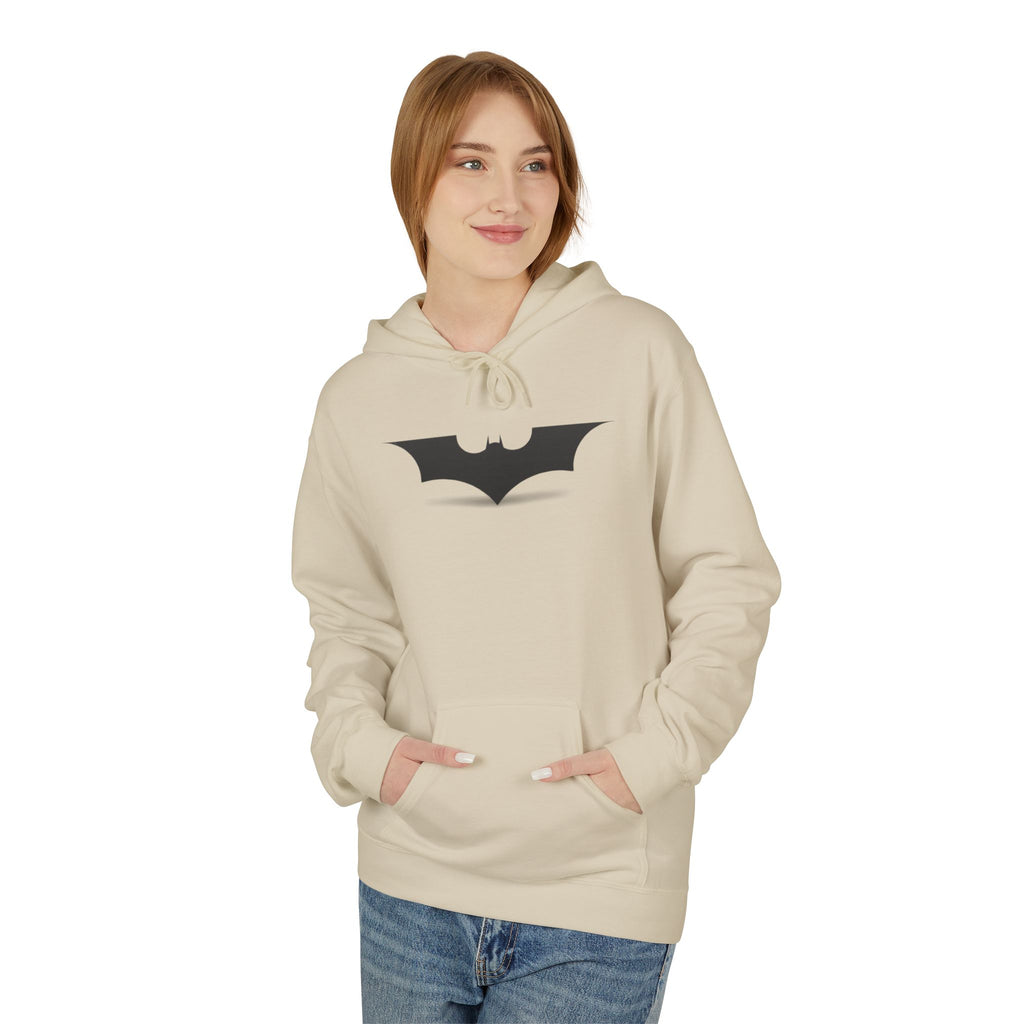 Bat Emblem Hoodie — Minimal Gothic Pullover