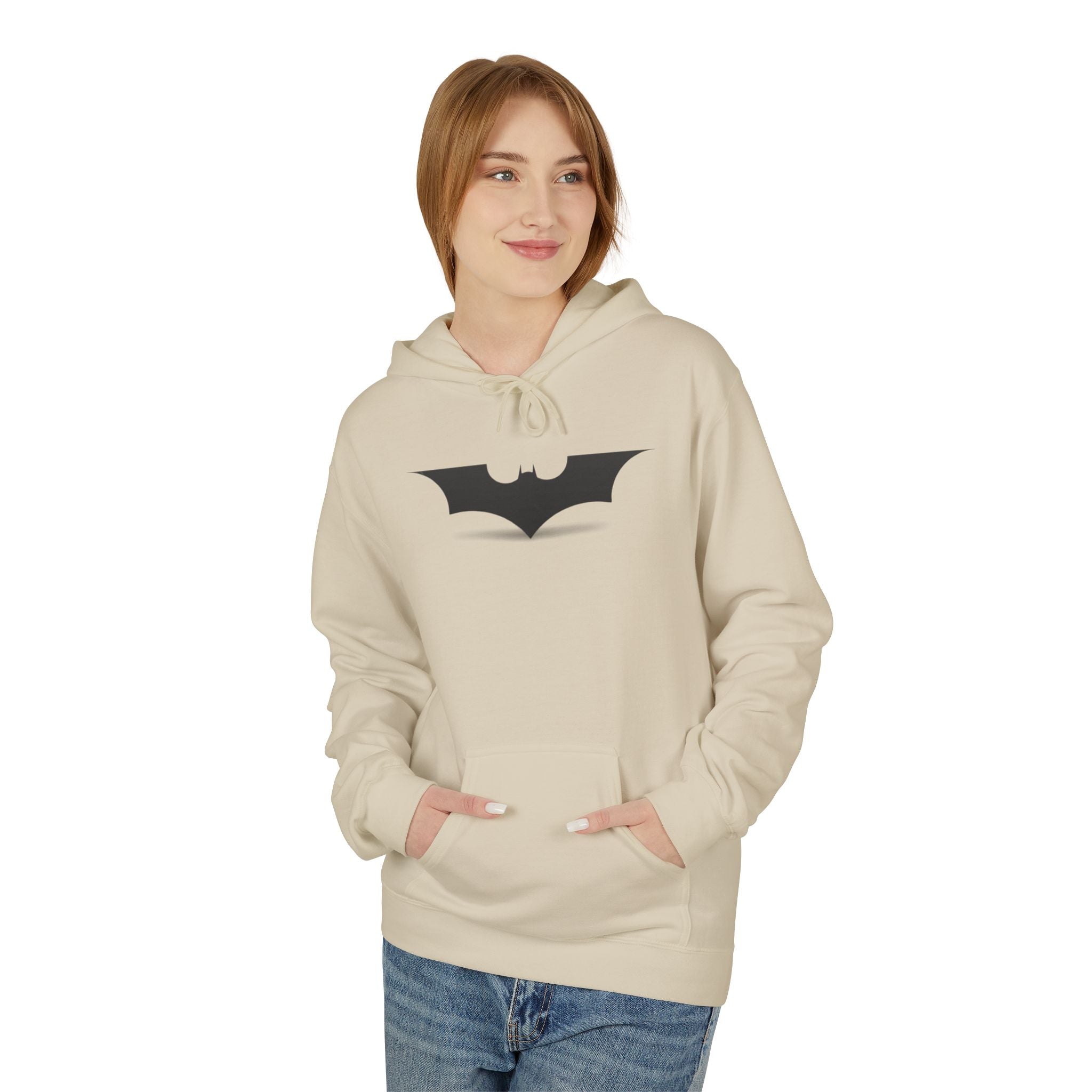Bat Emblem Hoodie — Minimal Gothic Pullover