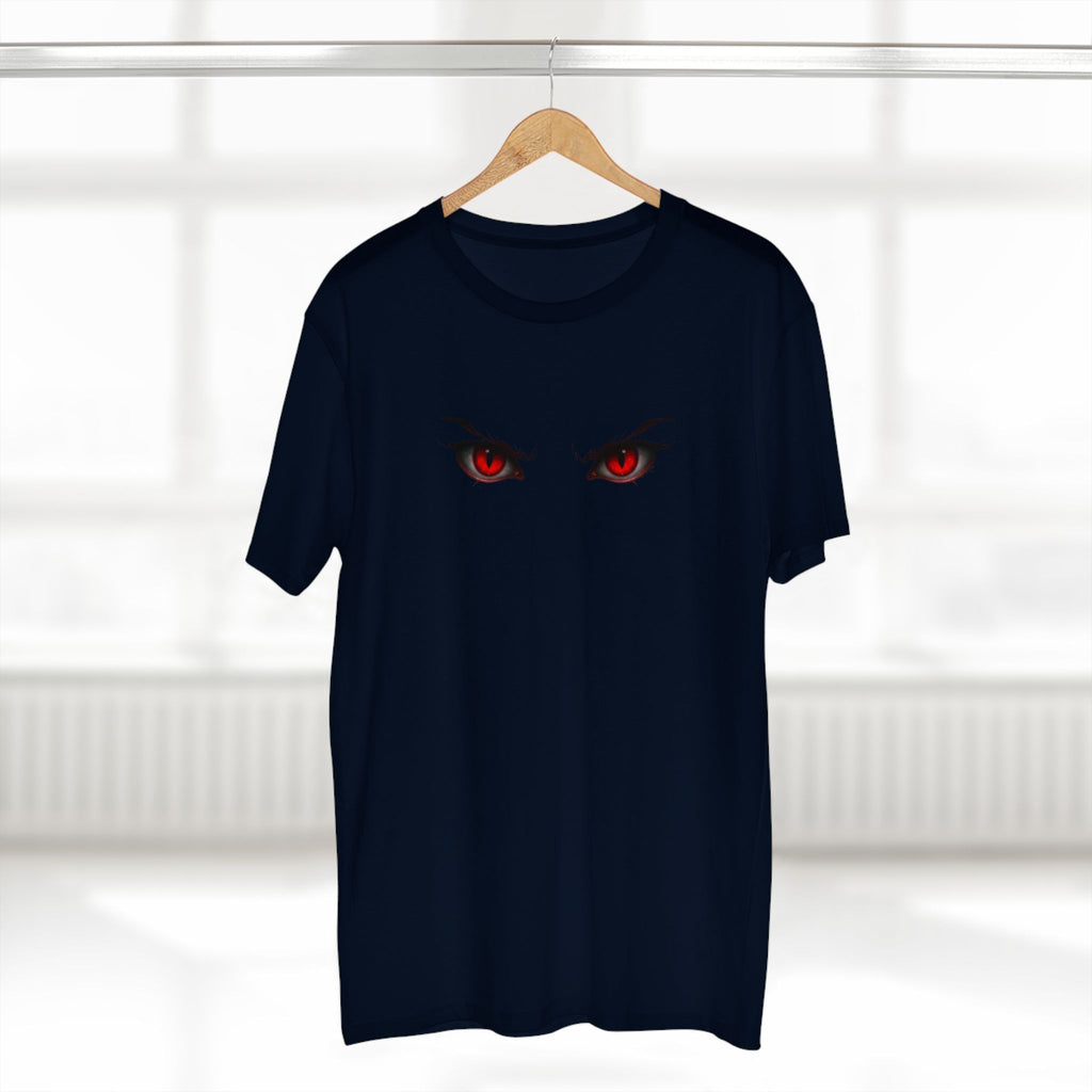 Anime Demon Eyes Tee — Red Back Graphic Naruto-Style Jutsu Shirt