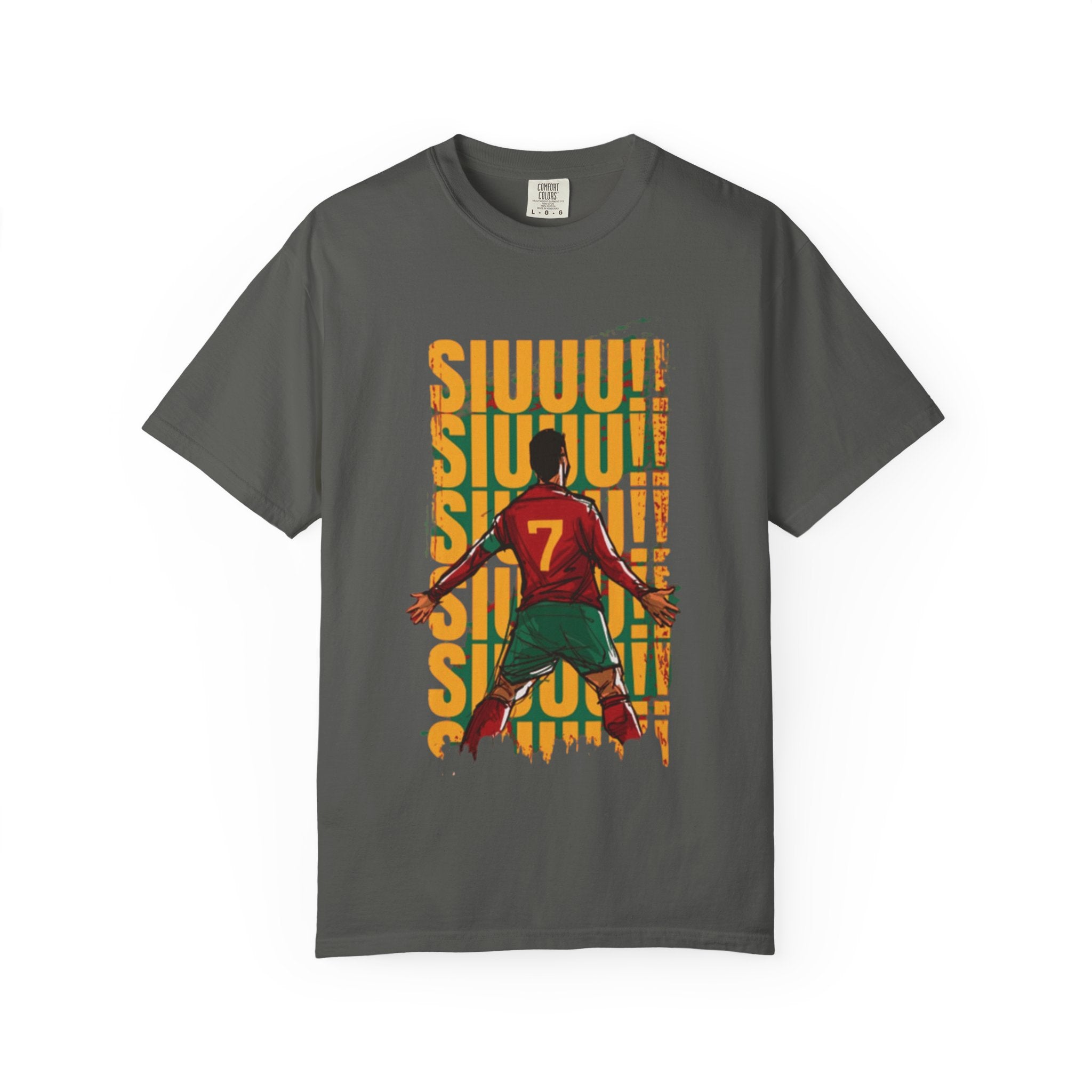 Soccer Celebration T-Shirt — Player #7 Goal Scoring Graphic Tee