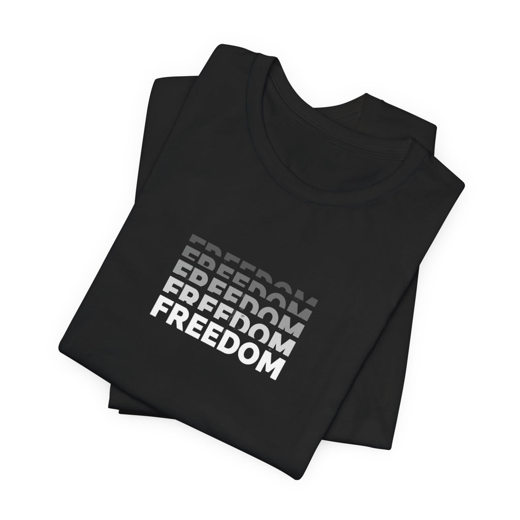 Freedom Repeat Graphic Tee - Minimalist Freedom Text Shirt