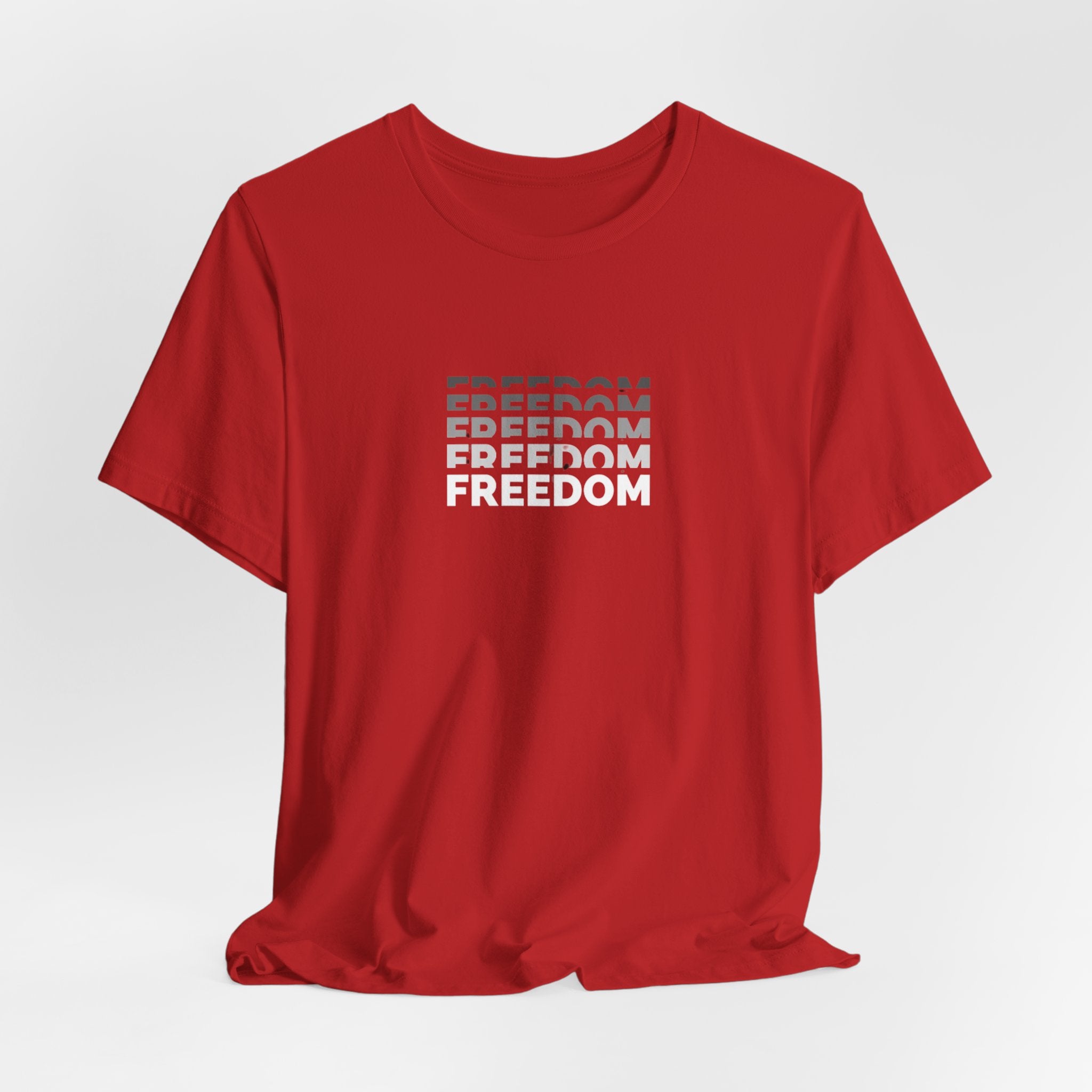 Freedom Repeat Graphic Tee - Minimalist Freedom Text Shirt