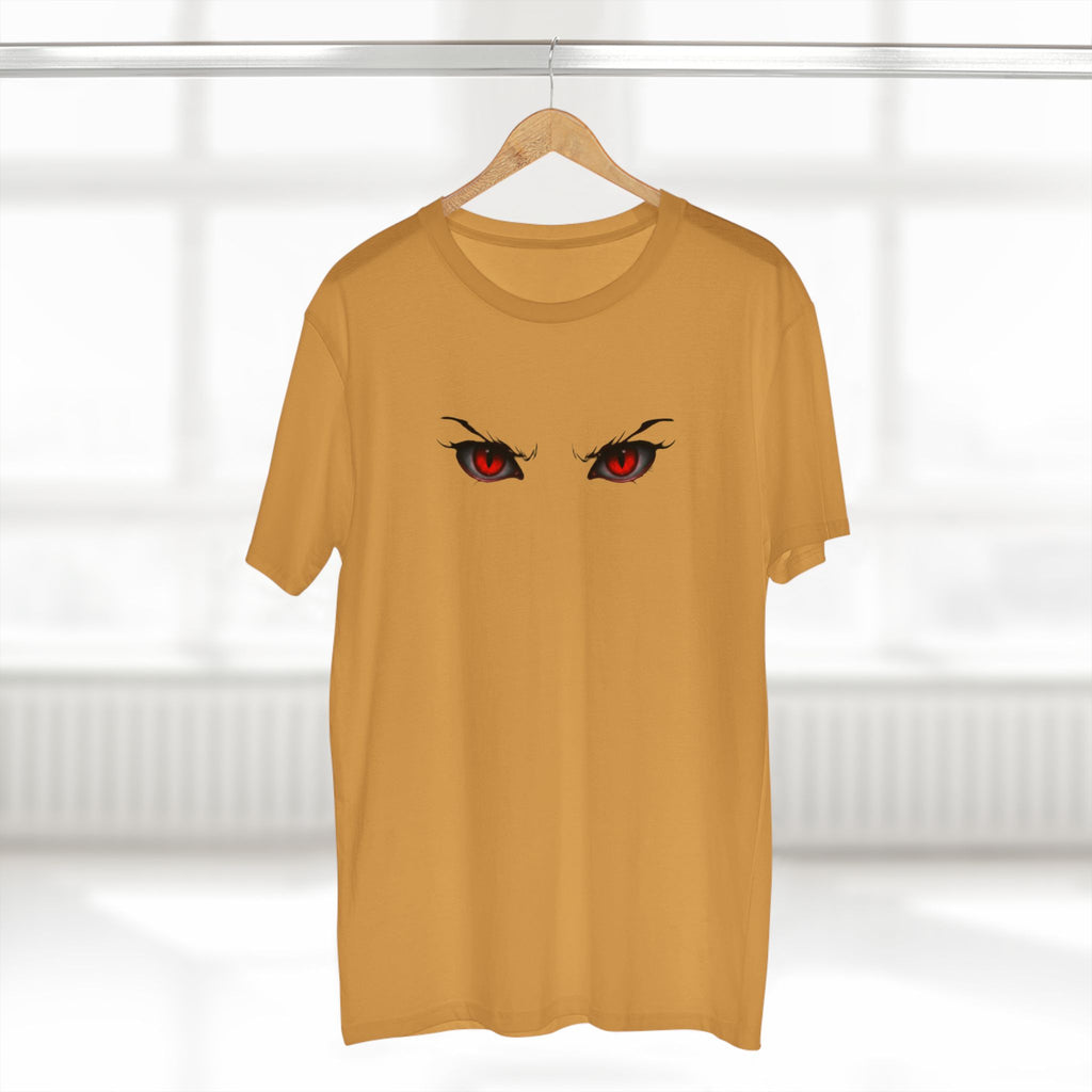 Anime Demon Eyes Tee — Red Back Graphic Naruto-Style Jutsu Shirt