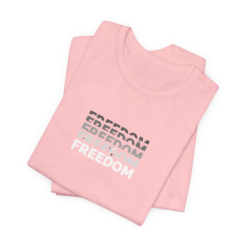 Freedom Repeat Graphic Tee - Minimalist Freedom Text Shirt
