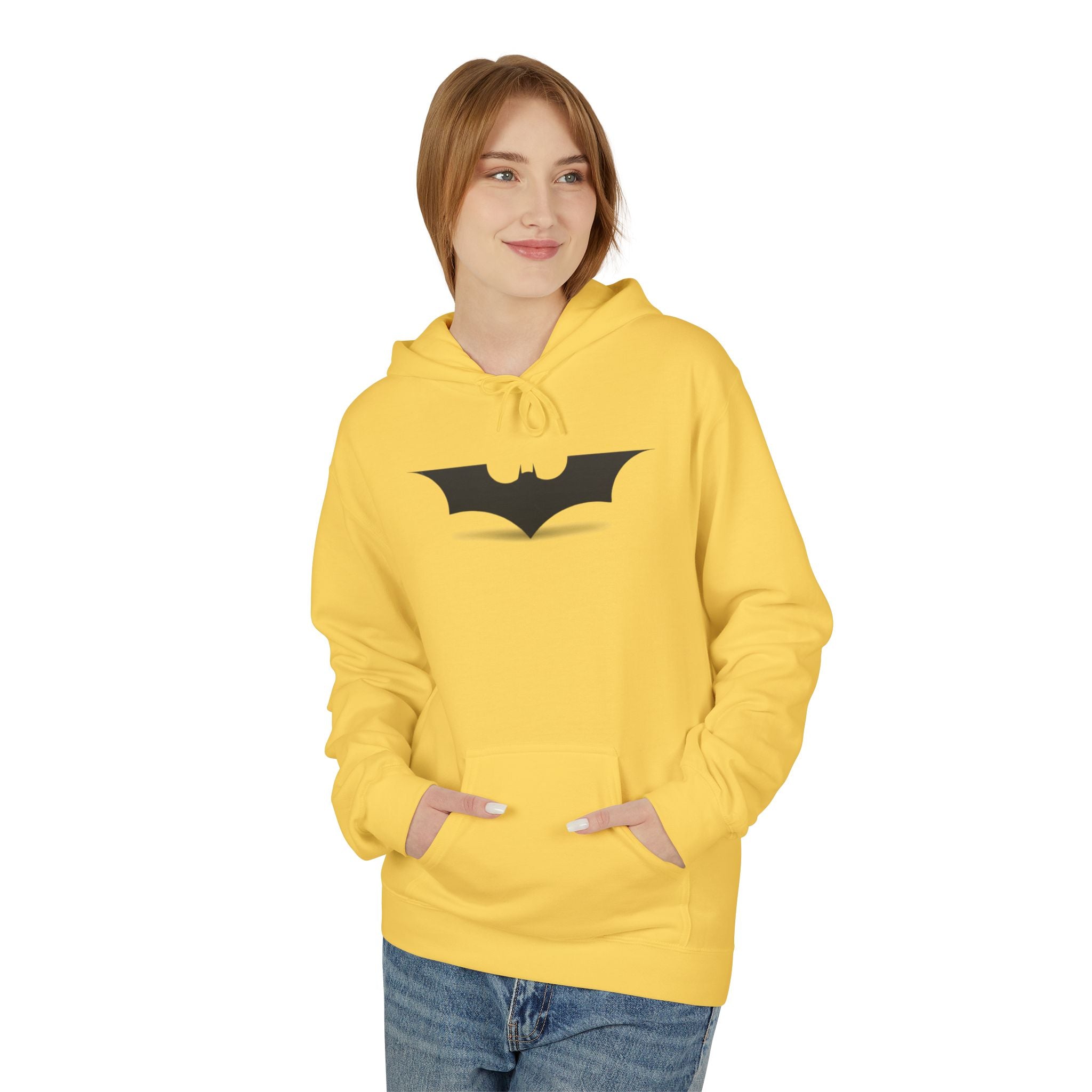 Bat Emblem Hoodie — Minimal Gothic Pullover